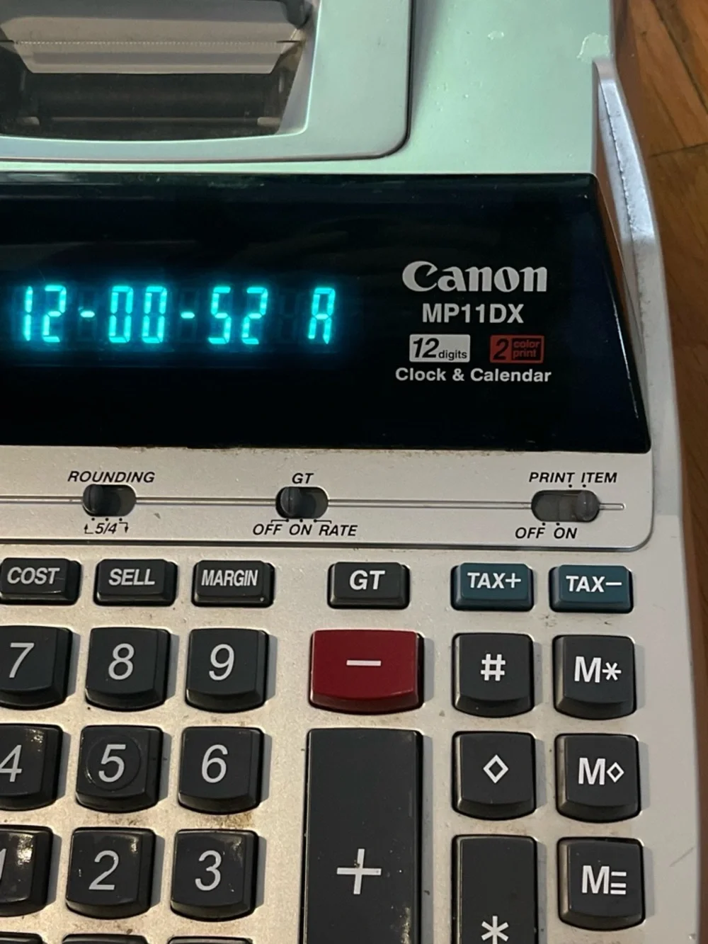 Canon MP11DX 2-Color Heavy Duty Desktop Printing Calculator with clock